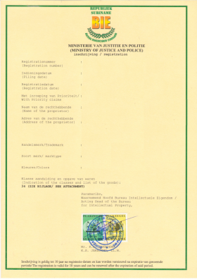 änderung Markeninhaber Rechtsnachfolge Surinam Liesegang Surinam
