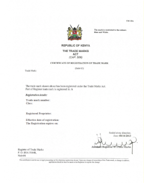 änderung Adresse Markeninhaber Kenia Liesegang Kenia