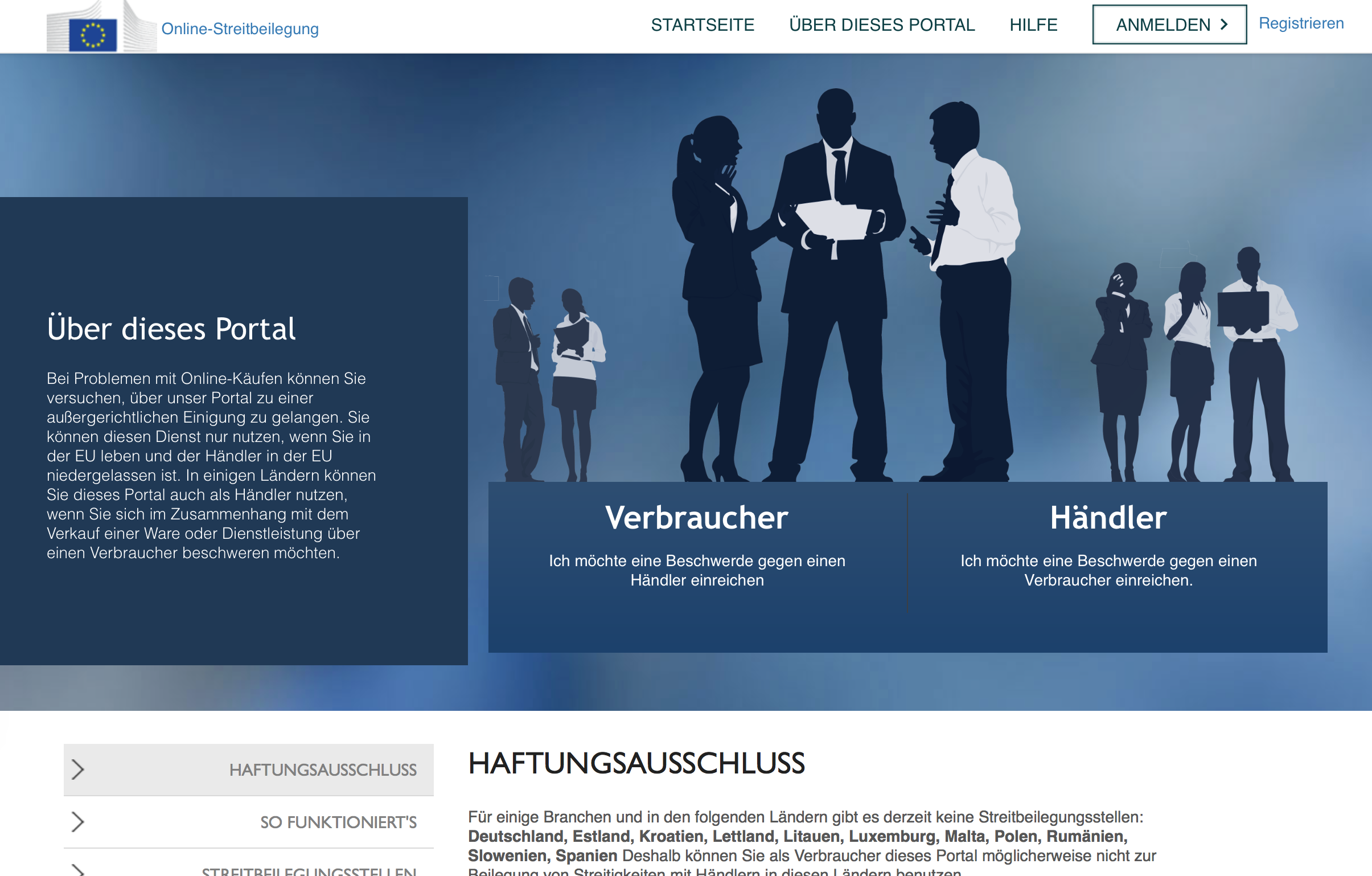 Online-Streitbeilegung Portal der der Europäischen Kommission Online-Streitbeilegung Portal der der Europäischen Kommission
